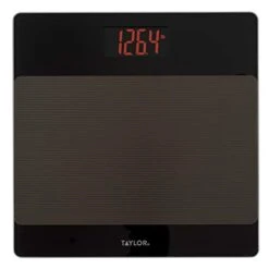 Taylor Glass Digital Bathroom Scale With Sure-Foot Slip Resistant Mat