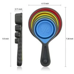 Measuring Cups And Spoons Set, Collapsible Measuring Cups, 8 Piece Measuring Tool Engraved Metric/US Markings For Liquid & Dry Measuring, Space Saving, BPA Free Silicone, Colorful -Peugeot Shop 41NJS6G2PeL