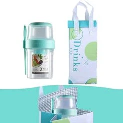 25.7oz Keep Fit Salad Meal Shaker Cup With Insulation Bag,Upgrade Fresh Salad Cup With Fork And Salad Dressing Holder Portable Fruit And Vegetable Salad Cups Container For Lunch (Blue, Large) -Peugeot Shop 41NSXy11CL. AC