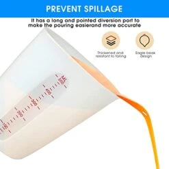 Silicone Measuring Cups Flexible Measure Cups For Epoxy Resin Butter, Chocolate Mixing Plaster Stir Squeeze Pour Baking Cup BPA Free 500 ML + 250 ML (2 PCS) 12 Silicone Measuring Cups Flexible Measure Cups For Epoxy Resin Butter, Chocolate Mixing Plaster Stir Squeeze Pour Baking Cup BPA Free 500 ML + 250 ML (2 PCS) -Peugeot Shop 41NTBNty7cL