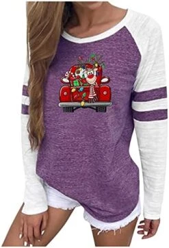 Sweatshirts For Women Loose Fit Fall Fashion Sweatshirts Long Sleeve Christmas Print Loose Tops Pullover Top Streetwear -Peugeot Shop 41NW10imyWL. AC