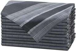 Salsa Stripe Cloth Napkins - 12 Pack - Luncheon Brunch Dinner Table Napkins - 100% Cotton Everyday Harvest Autumn Fall Orange Holiday - Reusable Washable Oversized - 20x20- Red Rust Multi -Peugeot Shop 41NYL7onkL. AC