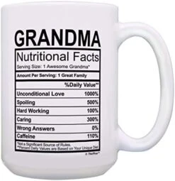 Mothers Day Gifts For Grandma Nutritional Facts Label Funny Gifts For Grandma Gag Gift Coffee Mug Tea Cup White 26 Mothers Day Gifts For Grandma Nutritional Facts Label Funny Gifts For Grandma Gag Gift Coffee Mug Tea Cup White -Peugeot Shop 41NYg7TcSWL. AC