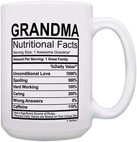 Mothers Day Gifts For Grandma Nutritional Facts Label Funny Gifts For Grandma Gag Gift Coffee Mug Tea Cup White 12 Mothers Day Gifts For Grandma Nutritional Facts Label Funny Gifts For Grandma Gag Gift Coffee Mug Tea Cup White - Image 12
