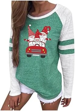 Womens 2022 Fall Fashion Tops Cute Plus Size Christmas Print Long Sleeve Sweatshirts Crew Neck Pullover Top Fall Clothes -Peugeot Shop 41NZZdEYrL. AC