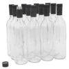 - B07ZG2N5MF 750ml Glass Bordeaux Wine Bottles With Twist-N-Seal Capsules - Case Of 12 (Clear/Flint)