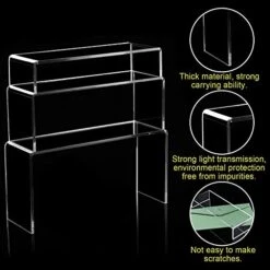 Acrylic Display Risers 2 Sets - 9'' Risers For Display Clear Acrylic Risers For Display Thicken Acrylic Shelf Riser For Figure Collection Jewelry Cup Perfume Cake Buffet 6pcs 3 Assorted Sizes -Peugeot Shop 41NmX8Zn7IL