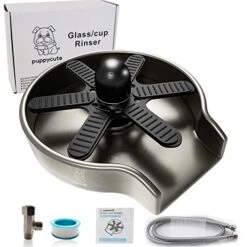 Glass Rinser Cup Bottle Washer Cleaner For Kitchen Sinks, Kitchen Sink Accessories Attachment Stainless Steel Brushed Nickel