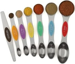 Magnetic Measuring Spoons Set Of 7 Stainless Steel Double Sided Nesting Teaspoon Tablespoon For Measuring Dry Liquid Ingredients -Peugeot Shop 41NqL8x9pL. AC