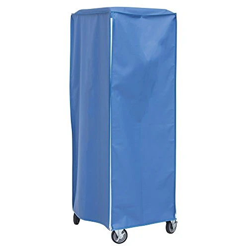 Coverall Worcester Blue Vinyl Heavy-Duty Freezer Pan Rack Cover - 28"L X 23"W X 64"H 1 Coverall Worcester Blue Vinyl Heavy-Duty Freezer Pan Rack Cover - 28"L X 23"W X 64"H