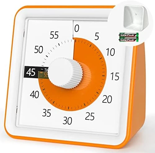 Isual Timer With Protective Case, 60-Minute Countdown Timer For Kids Autism ADHD Classroom Home Office, Countdown Clock For Teaching Work, Pomodoro Timer For Time Management Education, Sky Blue 8 Isual Timer With Protective Case, 60-Minute Countdown Timer For Kids Autism ADHD Classroom Home Office, Countdown Clock For Teaching Work, Pomodoro Timer For Time Management Education, Sky Blue - Image 8