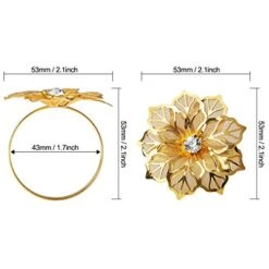 Hollow Out Flower Napkin Ring Holder Metal Napkin Rings Set Of 20 For Wedding Party Holiday Banquet Christmas Dinner Delicate Serviette Buckles Decor Favor (20, Flower-Gold) -Peugeot Shop 41NyDo7RrEL