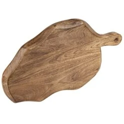 Wooden Cutting Board With Handle | Mango Wood Leaf Shape | Chopping, Prep, Serve Board | Charcuterie Platter - 17" X 10.5" -Peugeot Shop 41O3brWN18L