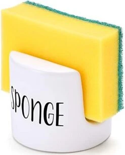 Sponge Holder For Kitchen Sink - Dish Sponge Caddy For Kitchen Sink - Ceramic Sponge Holder - Kitchen Sink Accessories - Farmhouse Fall Decor - Kitchen Counter Decor - Sink Organizer - Black -Peugeot Shop 41ODtnsHldL. AC