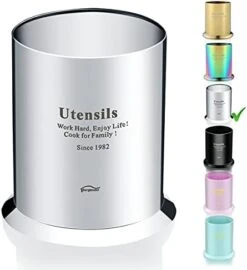 Rainbow Utensil Holder, Berglander Stainless Steel Titanium Colorful Plating Kitchen Utensil Holders For Countertop, Utensil Caddy, Utensil Crock Kitchen Utensil Organizer (Rainbow) -Peugeot Shop 41OIDh99ZzS. AC