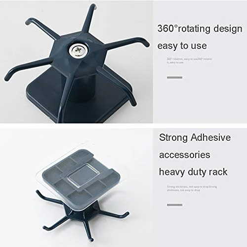 2pcs Kitchen Utensil Rack, 360° Rotating Under Cabinet Kitchen Utensil Hooks,Adhesive Kitchen Utensil Tools Storage Holder(Black) 5 2pcs Kitchen Utensil Rack, 360° Rotating Under Cabinet Kitchen Utensil Hooks,Adhesive Kitchen Utensil Tools Storage Holder(Black) - Image 5