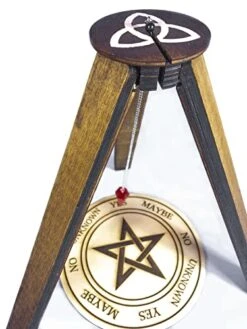 Trinqueta Tripod Wooden Pendulum Stand, Dowsing Pendulum Holder For 10" Pendulum Board, Dowsing Machine, Necklace Ornament Display Stand, Divination Tool, Witchcraft Wiccan Witch Altar Supplies Decor (Tripod)