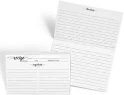 Recipe Cards (Set Of 50) 4" X 6" - White - From The Kitchen Of - Large Double-Sided Premium For Weddings, Bridal Shower, Baby - Made In USA - Minimalist -Peugeot Shop 41OPX53z1FL. AC