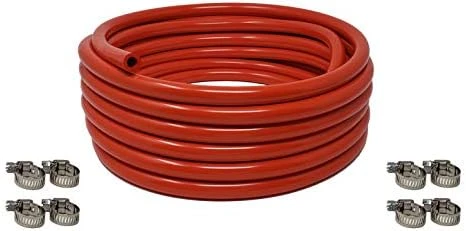 Red 5/16-Inch ID, 9/16-Inch OD Food Grade Vinyl Tubing, 10 FT CO2 Gas Line With 2 Hose Clamps, For Homebrewing, Kegerator, Draft Systems, Beer Air Hose, 1/4" Wall Thickness - Made In USA 4 Red 5/16-Inch ID, 9/16-Inch OD Food Grade Vinyl Tubing, 10 FT CO2 Gas Line With 2 Hose Clamps, For Homebrewing, Kegerator, Draft Systems, Beer Air Hose, 1/4" Wall Thickness - Made In USA - Image 4