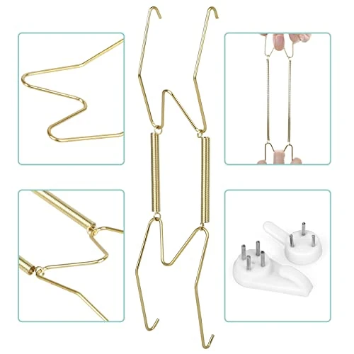 EEEKit 12 Pack Plate Hangers For The Wall, 6 8 10 Inch Invisible Wall Plate Hangers With 16 Pack Wall Hooks, Stainless Hanging Plate Holder For Decorative Plate Antique Dishes Easel Decor 2 EEEKit 12 Pack Plate Hangers For The Wall, 6 8 10 Inch Invisible Wall Plate Hangers With 16 Pack Wall Hooks, Stainless Hanging Plate Holder For Decorative Plate Antique Dishes Easel Decor - Image 2