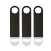 3 Pack 7" Speed Openers, Heavy Duty Stainless Steel Flat Beer Bottle Opener, Black Rubber Coated Bottle Opener Bartender
