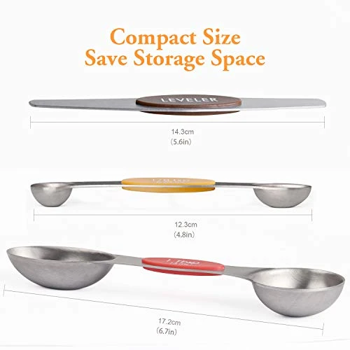 Magnetic Measuring Spoons Set Of 8 Stainless Steel Dual Sided Stackable Measuring Spoons Nesting Teaspoons Tablespoons For Measuring Dry And Liquid Ingredients 2 Magnetic Measuring Spoons Set Of 8 Stainless Steel Dual Sided Stackable Measuring Spoons Nesting Teaspoons Tablespoons For Measuring Dry And Liquid Ingredients - Image 2
