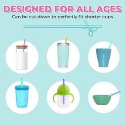 Reusable Silicone Drinking Straws 15 Pack, Heart Shaped Straws With 2pcs CLeaner Brushes For Smoothies Tumblers Cocktail MilkShake, DishWasher Safe -Peugeot Shop 41OclIXIWCL