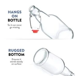 Glass Bottles - 16 Ounce Swing Top Beer Bottles With Flip-top Airtight Lid For Carbonated Drinks, Kombucha, 2nd Fermentation, Water - Grolsch Bottle, Holiday Gifts -Peugeot Shop 41Oe4NcPUrL