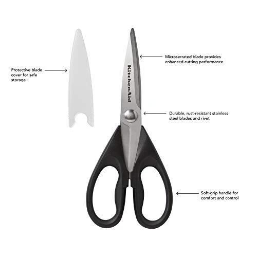 KitchenAid Classic Multifunction Can Opener/Bottle Opener, 8.34-Inch, Black & All Purpose Shears With Protective Sheath, One Size, Black 7 KitchenAid Classic Multifunction Can Opener/Bottle Opener, 8.34-Inch, Black & All Purpose Shears With Protective Sheath, One Size, Black - Image 7