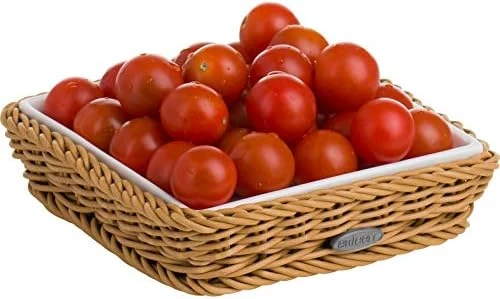 Westmark Saleen Rectangular Wicker Basket With Porcelain Insert, 9,5 X 9,5 X 7,5 Cm, Beige 4 Westmark Saleen Rectangular Wicker Basket With Porcelain Insert, 9,5 X 9,5 X 7,5 Cm, Beige - Image 4