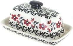 Blue Rose Polish Pottery Prairie Garden Butter Dish -Peugeot Shop 41OpHou2DXL. AC