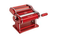Marcato Atlas 150 Machine, Made In Italy, Red, Includes Pasta Cutter, Hand Crank, And Instructions