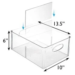 All-Purpose Bins With Divider XL(13.5x10x6) – Perfect Kitchen Organization Or Pantry Storage – Fridge Organizer, Pantry Organization And Storage Bins, Cabinet Organizers -Peugeot Shop 41OyVcKB7xL