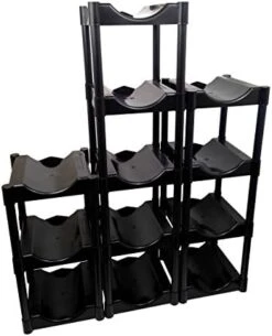 Bottle Buddy Water Racks - 3 And 5 Gallon Bottles - 4-Tray Jug Storage System - Free-Standing Organizer For Home, Office, Kitchen, Warehouse - Grey -Peugeot Shop 41P76vCC9kL. AC