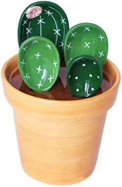 4pcs Porcelain Measuring Spoons With Base, Cute Cactus Shape -Peugeot Shop 41P8lQiZTxL. AC