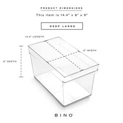 | Plastic Storage Bins, Deep Large | THE HANDLER COLLECTION | Multipurpose Organizer Bins | Kitchen Pantry Organizers And Storage | Clear Containers For Organizing Home | Freezer Organizer -Peugeot Shop 41PCvCzG5rS