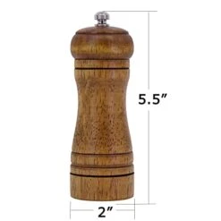 Wooden Pepper Grinder Pepper Mill, Coarseness Adjustable Peppermill, Refillable Salt Mill, Ceramic Grinding Mechanism - 5inch Tall -Peugeot Shop 41PEuek83FL