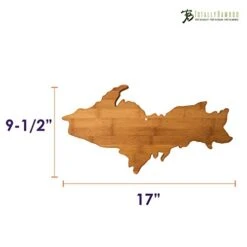 Upper Peninsula Shaped Serving & Cutting Board, Michigan, Natural Bamboo -Peugeot Shop 41PIlj6n8UL