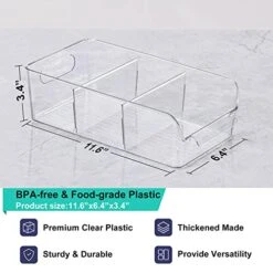 Set Of 8, Stackable Clear Bins With Removable Dividers - Food Snack Organizer, Pantry Organization And Storage - Plastic Home Containers - Refrigerator, Fridge, Kitchen Cabinet Organizing Bins -Peugeot Shop 41PLvQ2tQ5L