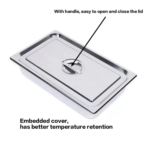 4 Pcs Hotel Pan Steam Table Pans With Lid, 4" Deep Full Size Stainless Steel Food Pan With Cover, Buffet Servers Pans Food Warmer Catering Pan Hot Steam Tray Water Pan For Restaurant Commercial 2 4 Pcs Hotel Pan Steam Table Pans With Lid, 4" Deep Full Size Stainless Steel Food Pan With Cover, Buffet Servers Pans Food Warmer Catering Pan Hot Steam Tray Water Pan For Restaurant Commercial - Image 2
