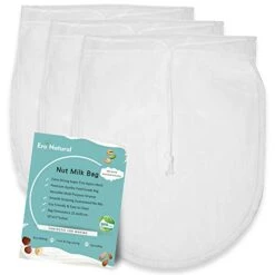 Milk Bag Reusable 3 Pack 12" X 10" Cheesecloth Bags For Straining Almond/Soy Milk Greek Yogurt Strainer Milk Nut Bag For Cold Brew Coffee Tea Beer Juice Fine Nylon Mesh Cheese Cloth