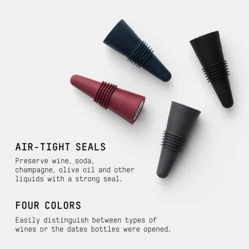 Bottle Stoppers, Set Of 4, Multicolor 2 Bottle Stoppers, Set Of 4, Multicolor - Image 2