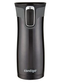 Contigo West Loop Stainless Steel Vacuum-Insulated Travel Mug With Spill-Proof Lid, Keeps Drinks Hot Up To 5 Hours And Cold Up To 12 Hours, 16oz Black