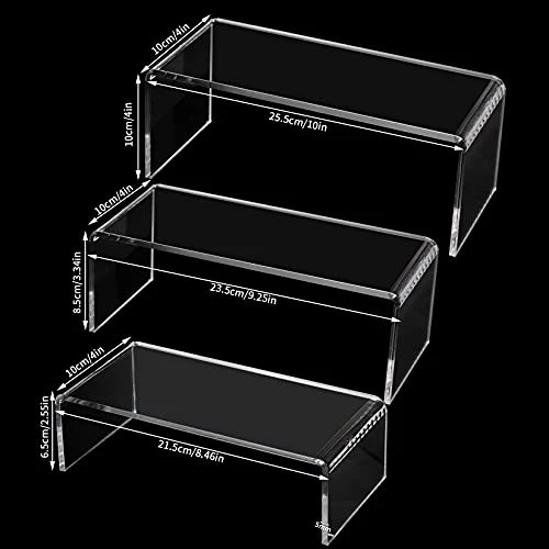 3 Pack Large Clear Acrylic Riser Set, Acrylic Display Risers Shelf Showcase Fixtures For Jewelry Display Stand, 5mm Thickness (3 Sizes A) 4 3 Pack Large Clear Acrylic Riser Set, Acrylic Display Risers Shelf Showcase Fixtures For Jewelry Display Stand, 5mm Thickness (3 Sizes A) - Image 4