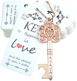 52pcs Vintage Skeleton Key Bottle Opener Wedding Party Favor Guest Souvenir Gift Set With Tag Card And Keychain(Antique Copper) -Peugeot Shop 41PgClcrnWL. AC