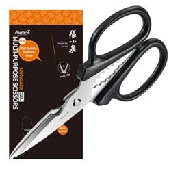 Kitchen Shears, Zhang Xiaoquan Heavy Duty Multipurpose Kitchen Scissors, Come Apart Sharp Serrated Japanese Stainless Steel Meat Cooking Food Scissor, Dishwasher Safe, Black