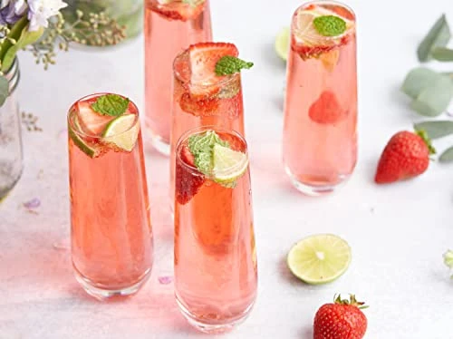 Stemless Glass Champagne Flutes, Cocktail Cups For Rose, Prosecco, Mimosa, Great For Weddings And Parties, Dishwasher Safe, 10.5 Oz, Set Of 8 2 Stemless Glass Champagne Flutes, Cocktail Cups For Rose, Prosecco, Mimosa, Great For Weddings And Parties, Dishwasher Safe, 10.5 Oz, Set Of 8 - Image 2