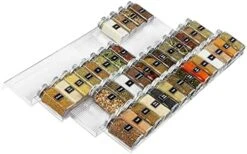 Lifewit Spice Drawer Organizer Spice Rack Seasoning Jars Storage Tray Adjustable Expandable For Kitchen, Countertop, Cabinet, Shelf, 3 Tiers, Set Of 6, Clear -Peugeot Shop 41Q85uT3l5L. AC