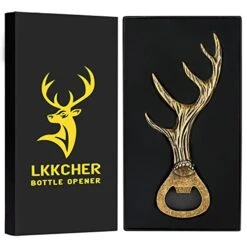 Deer Antler Beer Bottle Opener Stag Gifts For Women Men Wife Husband Girlfriend Boyfriend Mom Dad New Home Birthday Party Wedding Lovely Novelty Sturdy Bronze Gadget Christmas Gift Present
