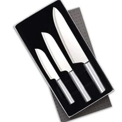 Ada Cutlery Chef Select 3-Piece Large Knife Set – Stainless Steel Culinary Knives With Aluminum Handles